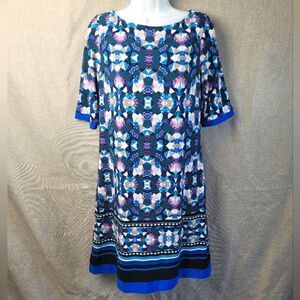 ELIZA J Geometric Half Sleeve Dress